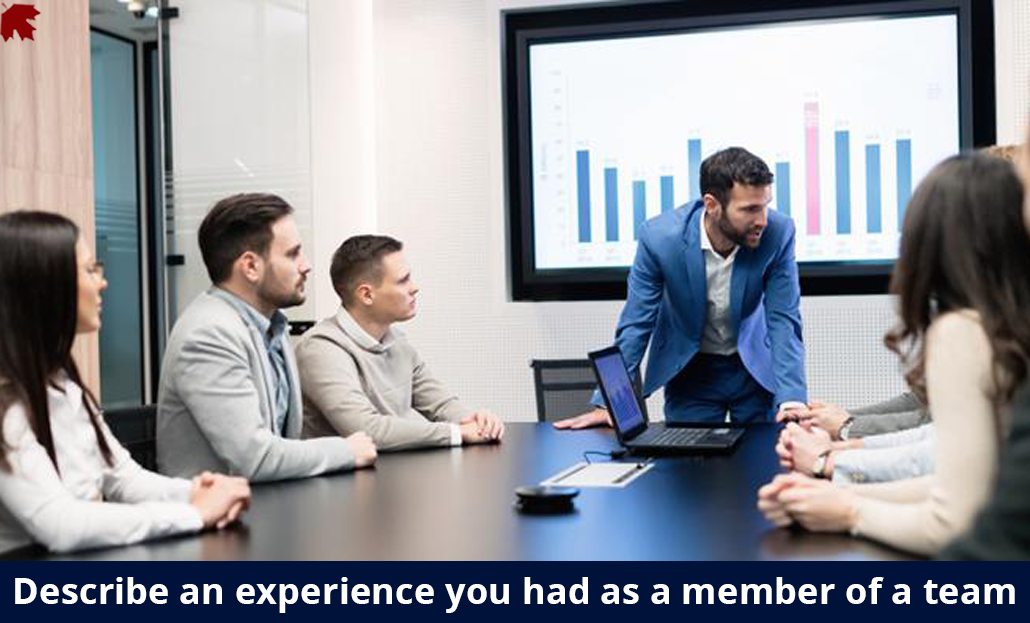 Describe an experience you had as a member of a team